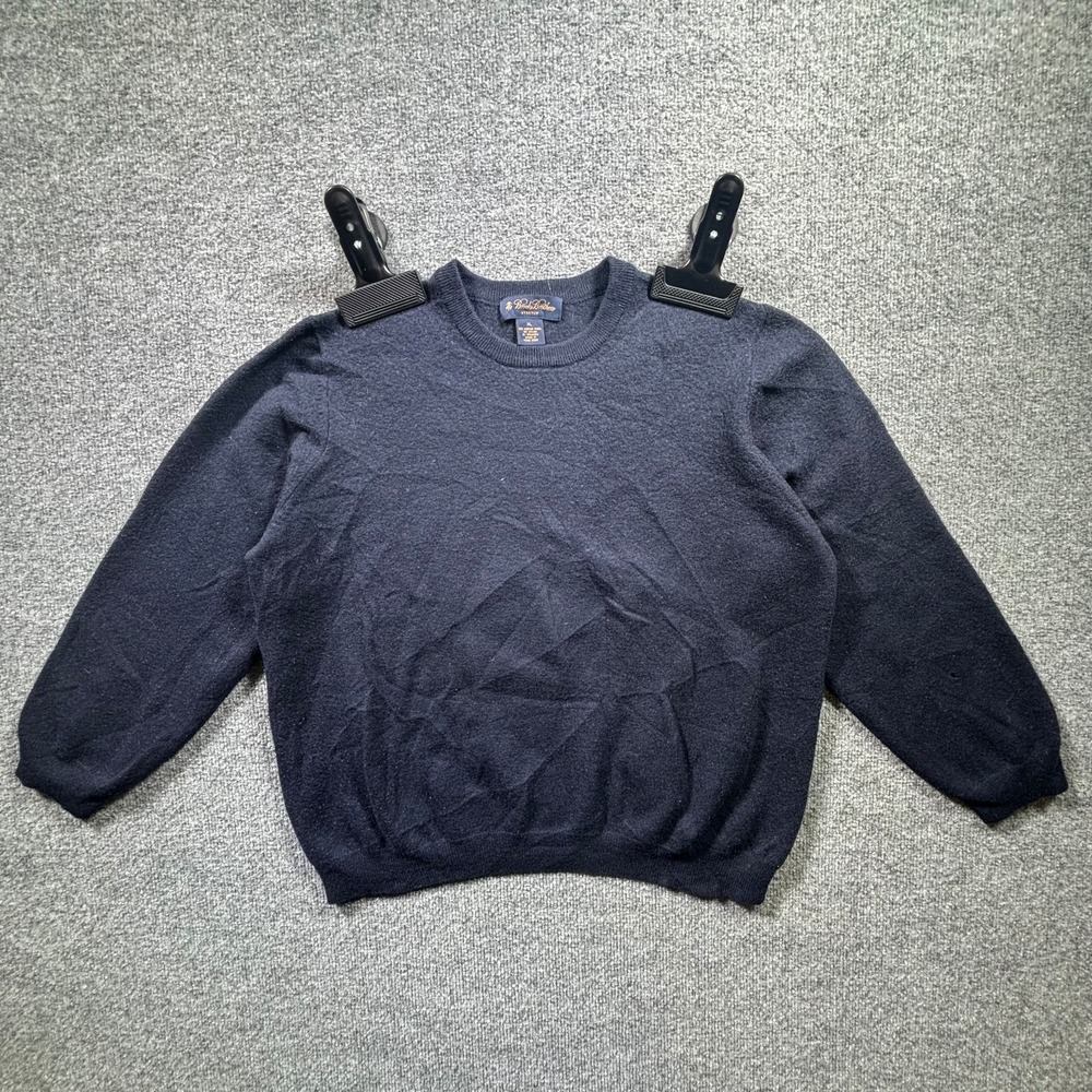 Brooks Brothers Sweater Mens XL Navy Blue Soft Cozy Merino Wool Stretch Pullover